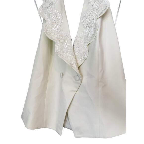 REFORMATION NWT Primrose Vest Cream Size 12 Embroidered Lapel Bride Bachelorette - Picture 5 of 9